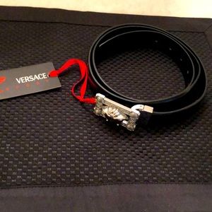 Versace Belt with Medusa head and Grecian Keys Buckle.